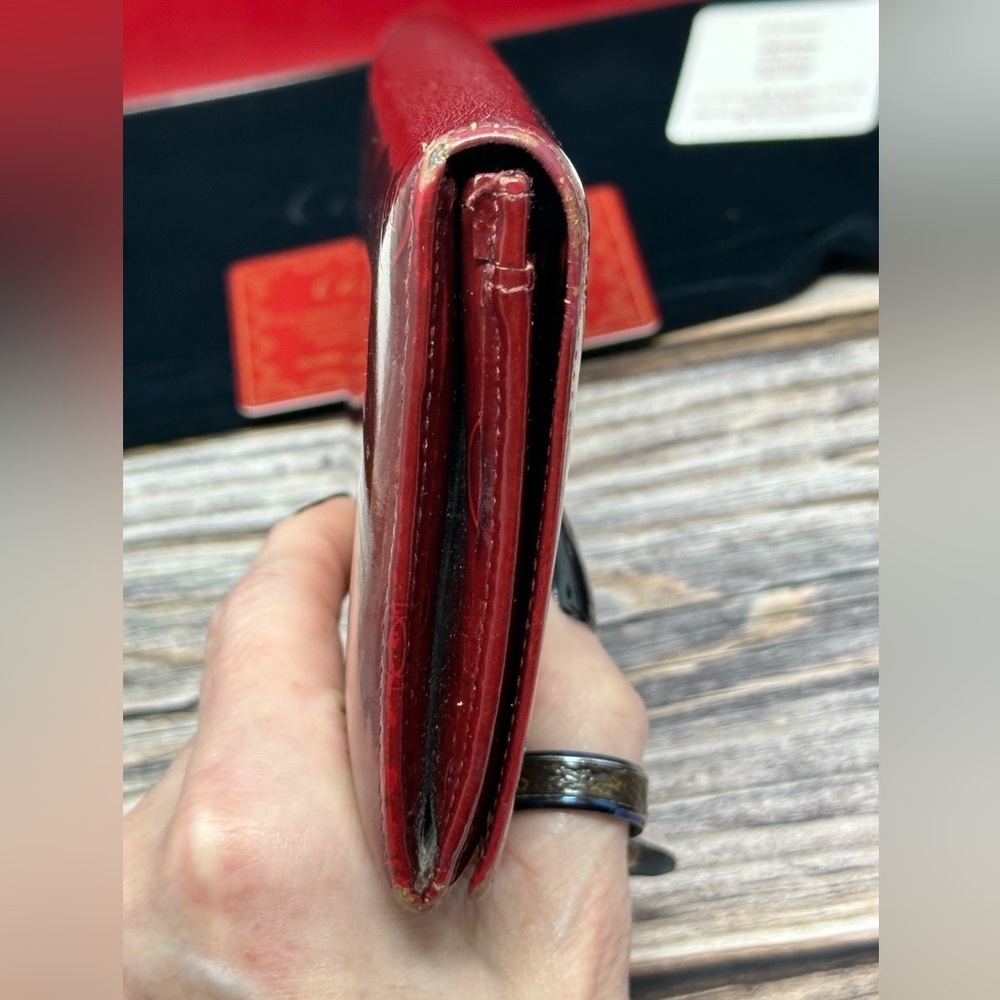Cartier Red Glossy Long Leather Happy Birthday Wallet GUC Dust Bag, Box, Cards​​ - Picture 5 of 16